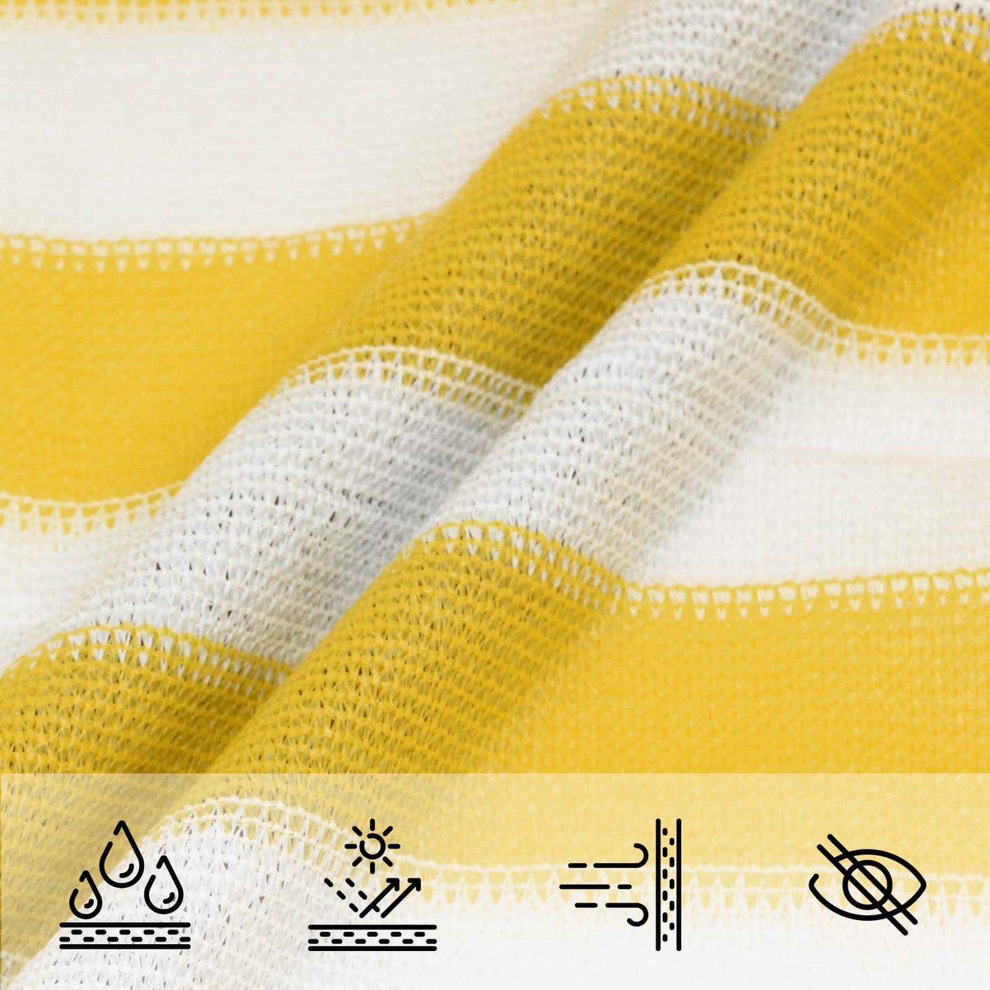 Sunshade Sail Yellow and White 2 x 2 m HDPE