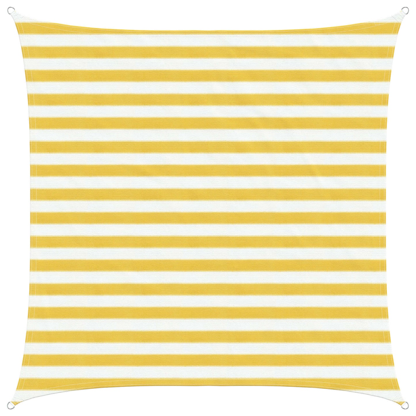 Sunshade Sail Yellow and White 2 x 2 m HDPE