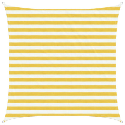 Sunshade Sail Yellow and White 2 x 2 m HDPE