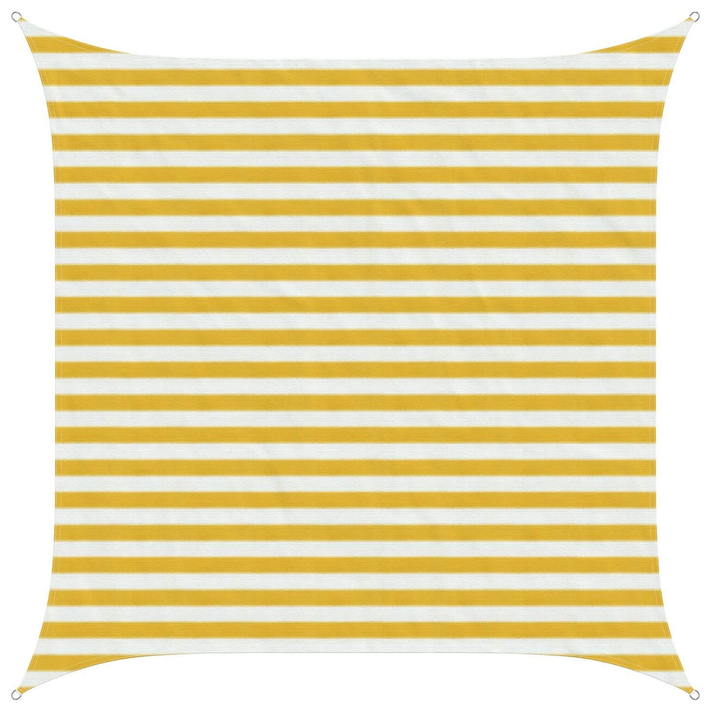 Sunshade Sail Yellow and White 2.5 x 2.5 m HDPE