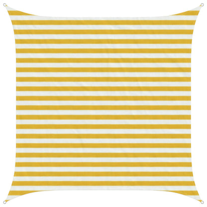 Sunshade Sail Yellow and White 2.5 x 2.5 m HDPE