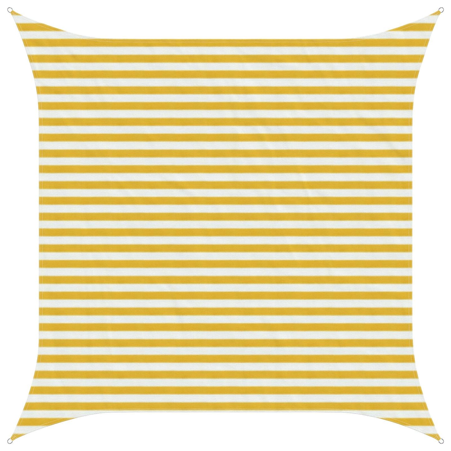 Sunshade Sail Yellow and White 3.6 x 3.6 m HDPE
