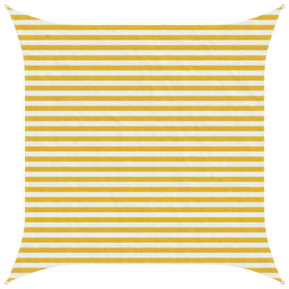 Sunshade Sail Yellow and White 3.6 x 3.6 m HDPE
