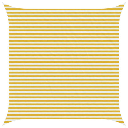Sunshade Sail Yellow and White 4 x 4 m HDPE