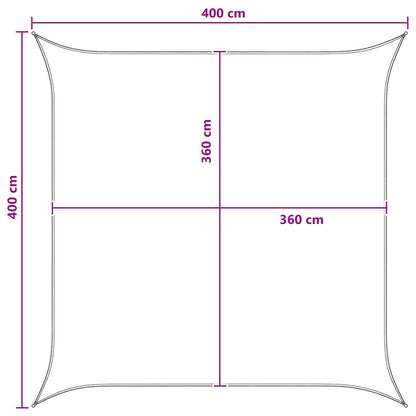 Sunshade Sail Yellow and White 4 x 4 m HDPE