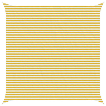 Sunshade Sail Yellow and White 5 x 5 m HDPE