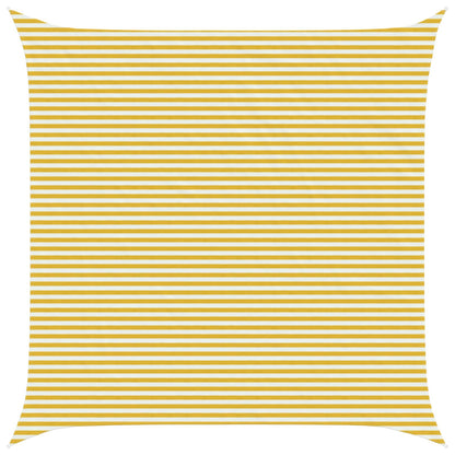 Sunshade Sail Yellow and White 6 x 6 m HDPE