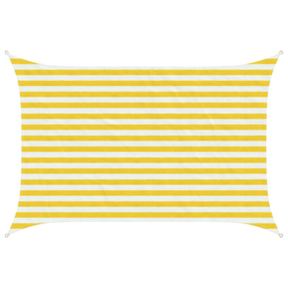 Sunshade Sail Yellow and White 2 x 3 m HDPE