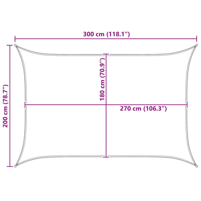Sunshade Sail Yellow and White 2 x 3 m HDPE