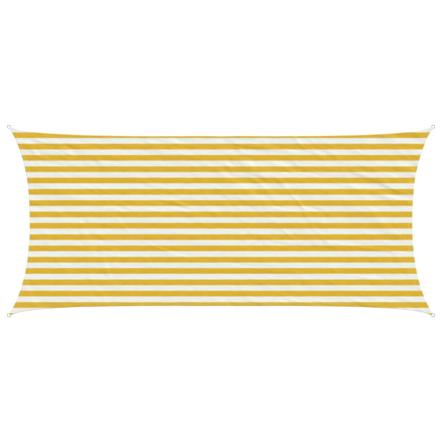 Sunshade Sail Yellow and White 2 x 5 m HDPE