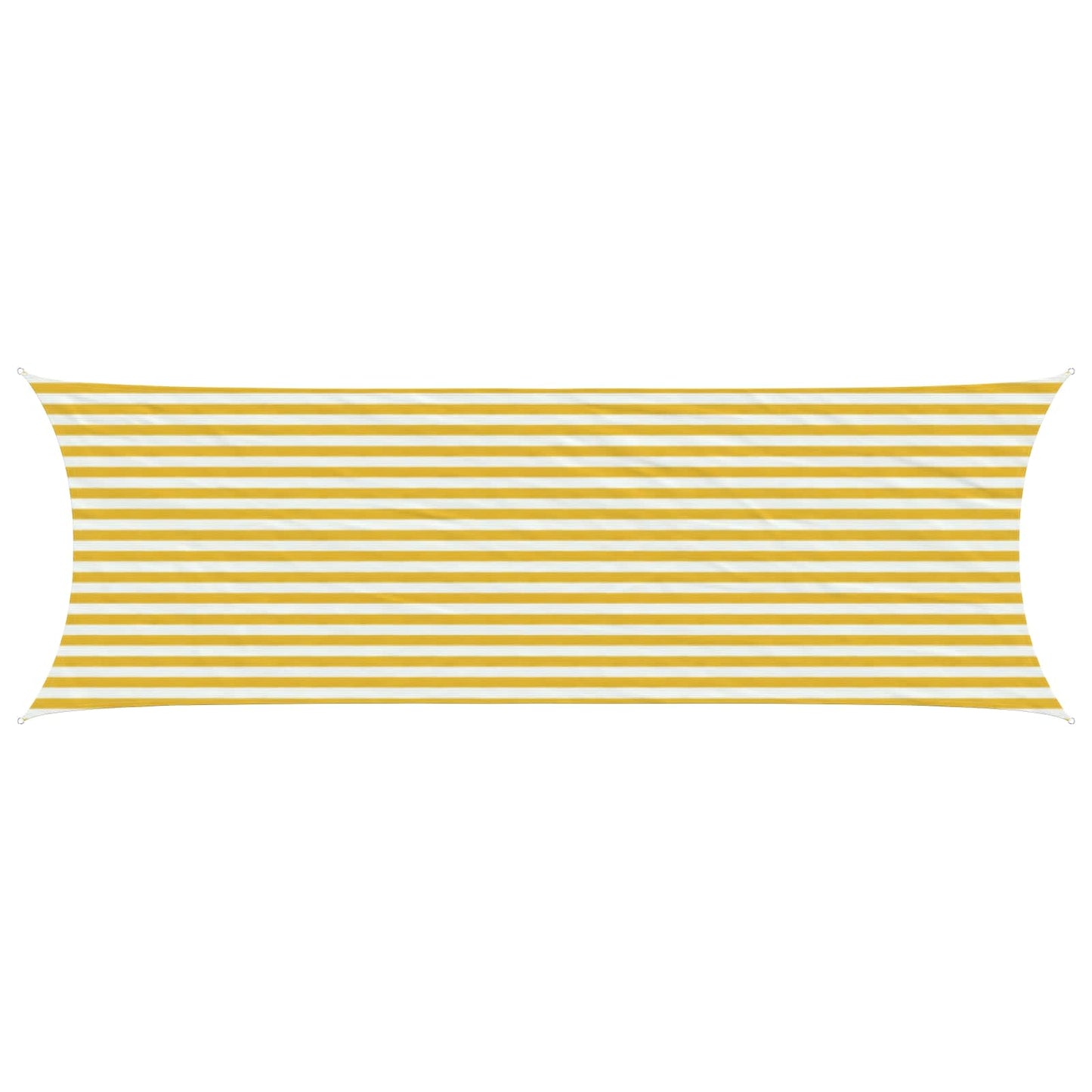Sunshade Sail Yellow and White 2 x 6 m HDPE