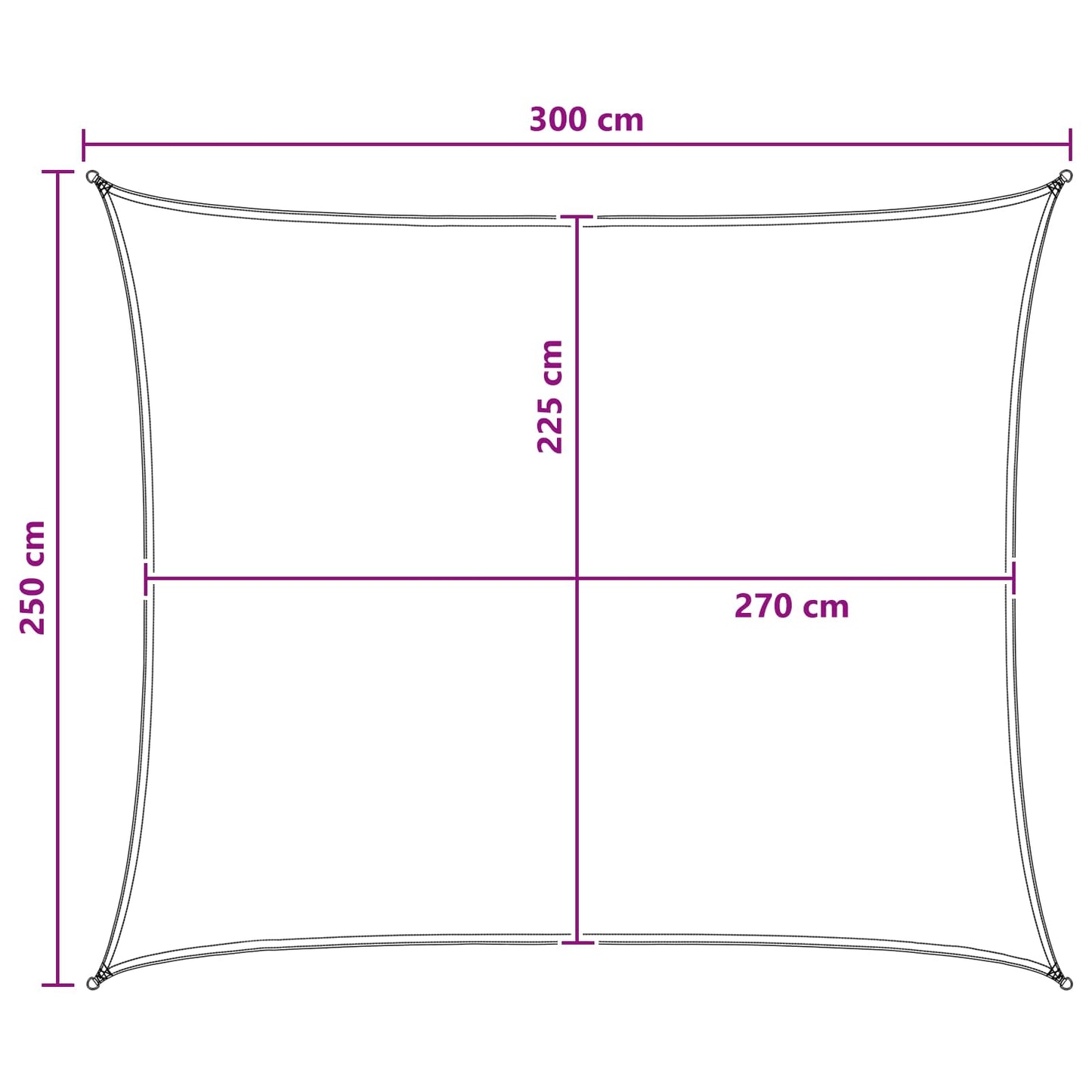 Sunshade Sail Yellow and White 2.5 x 3 m HDPE