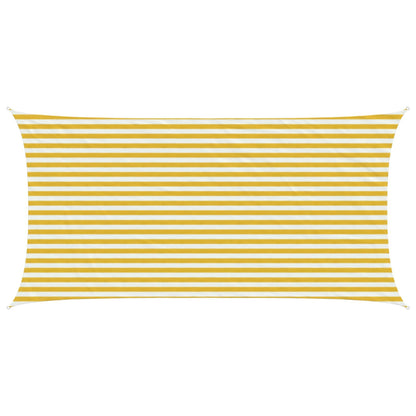 Sunshade Sail Yellow and White 2.5 x 4.5 m HDPE