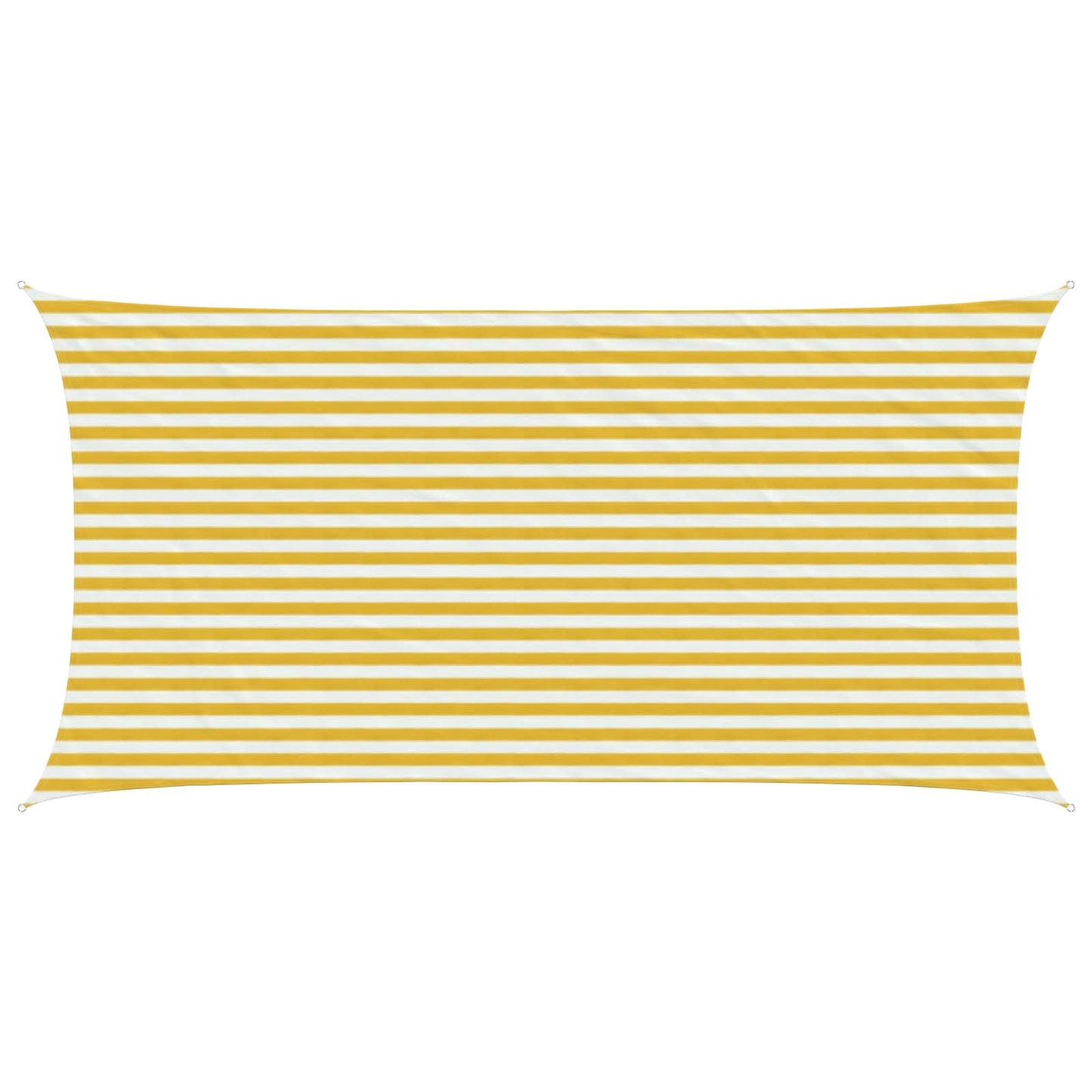Sunshade Sail Yellow and White 2.5 x 5 m HDPE