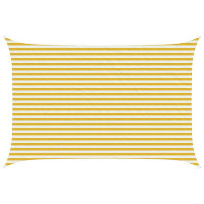 Sunshade Sail Yellow and White 3 x 4.5 m HDPE