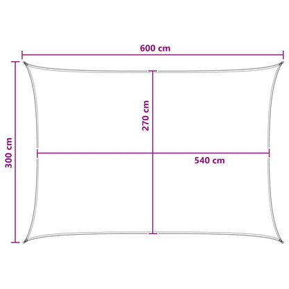 Sunshade Sail Yellow and White 3 x 6 m HDPE
