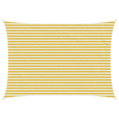 Sunshade Sail Yellow and White 3.5 x 4.5 m HDPE