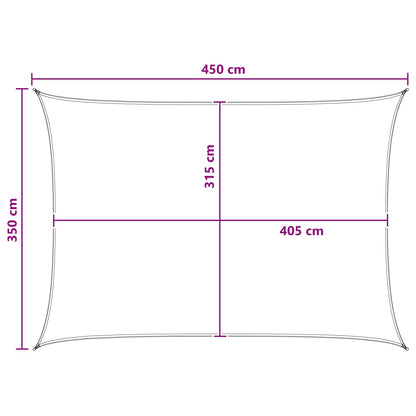 Sunshade Sail Yellow and White 3.5 x 4.5 m HDPE