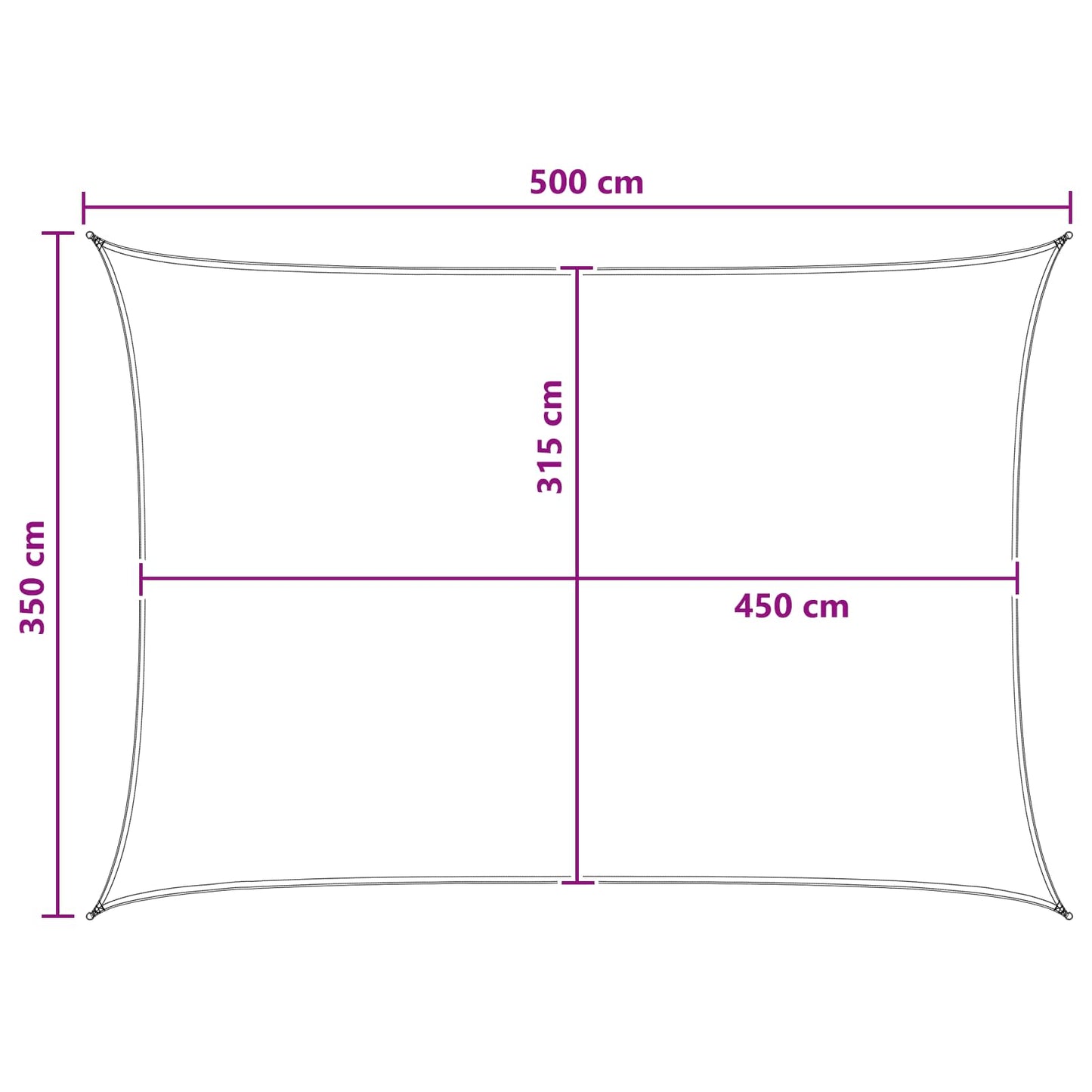 Sunshade Sail Yellow and White 3.5 x 5 m HDPE