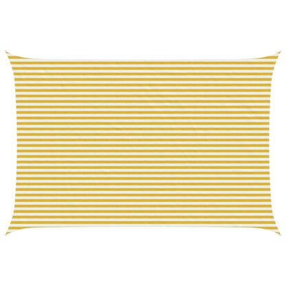 Sunshade Sail Yellow and White 4 x 5 m HDPE