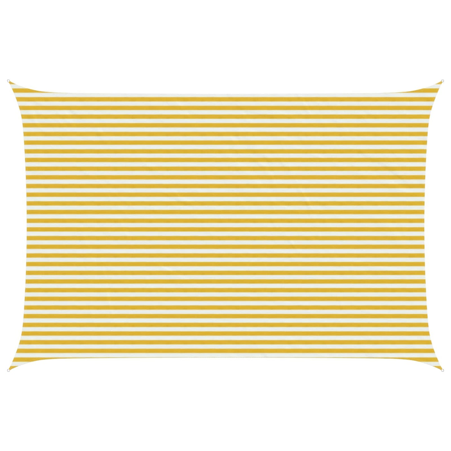 Sunshade Sail Yellow and White 4 x 6 m HDPE
