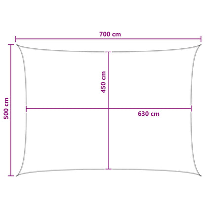 Sunshade Sail Yellow and White 5 x 7 m HDPE