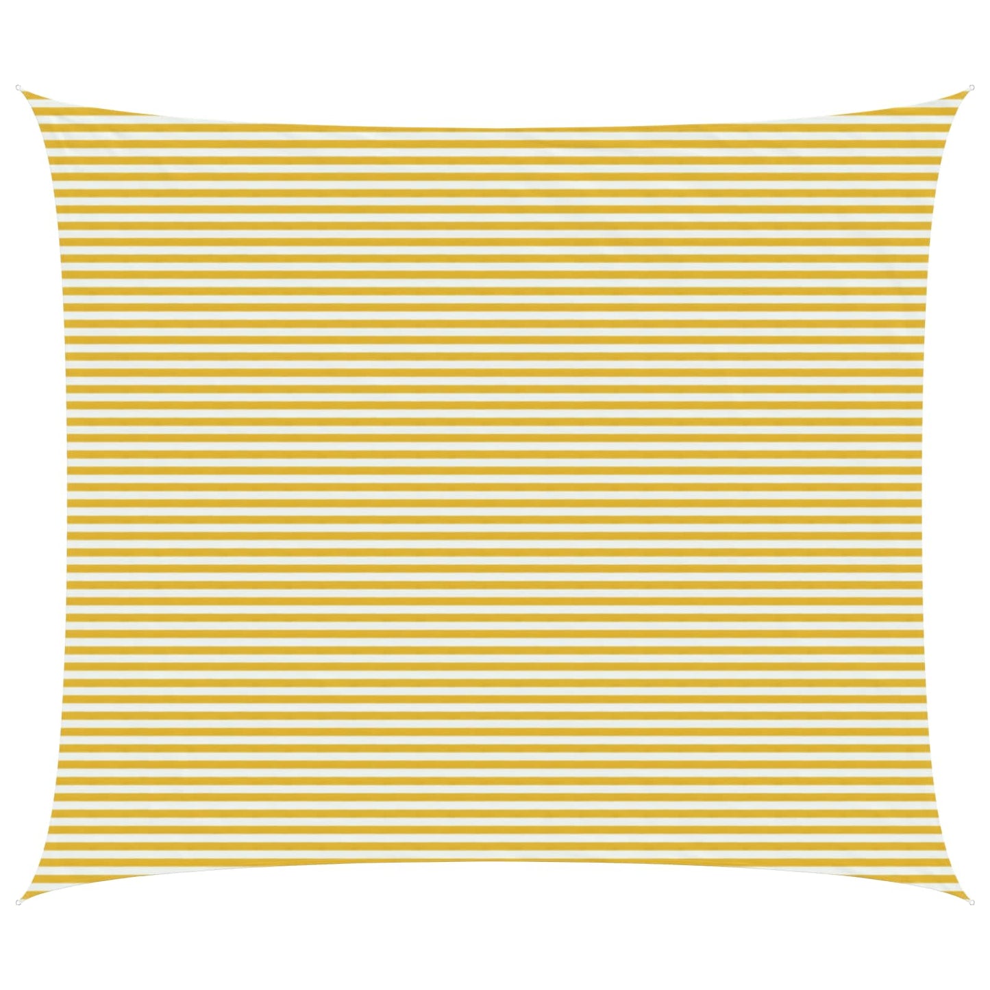 Sunshade Sail Yellow and White 6 x 8 m HDPE