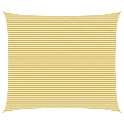 Sunshade Sail Yellow and White 6 x 8 m HDPE