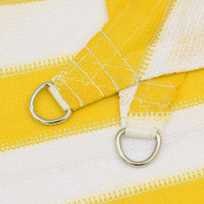 Sunshade Sail 5 x 7 x 7 m HDPE Triangular Yellow and White