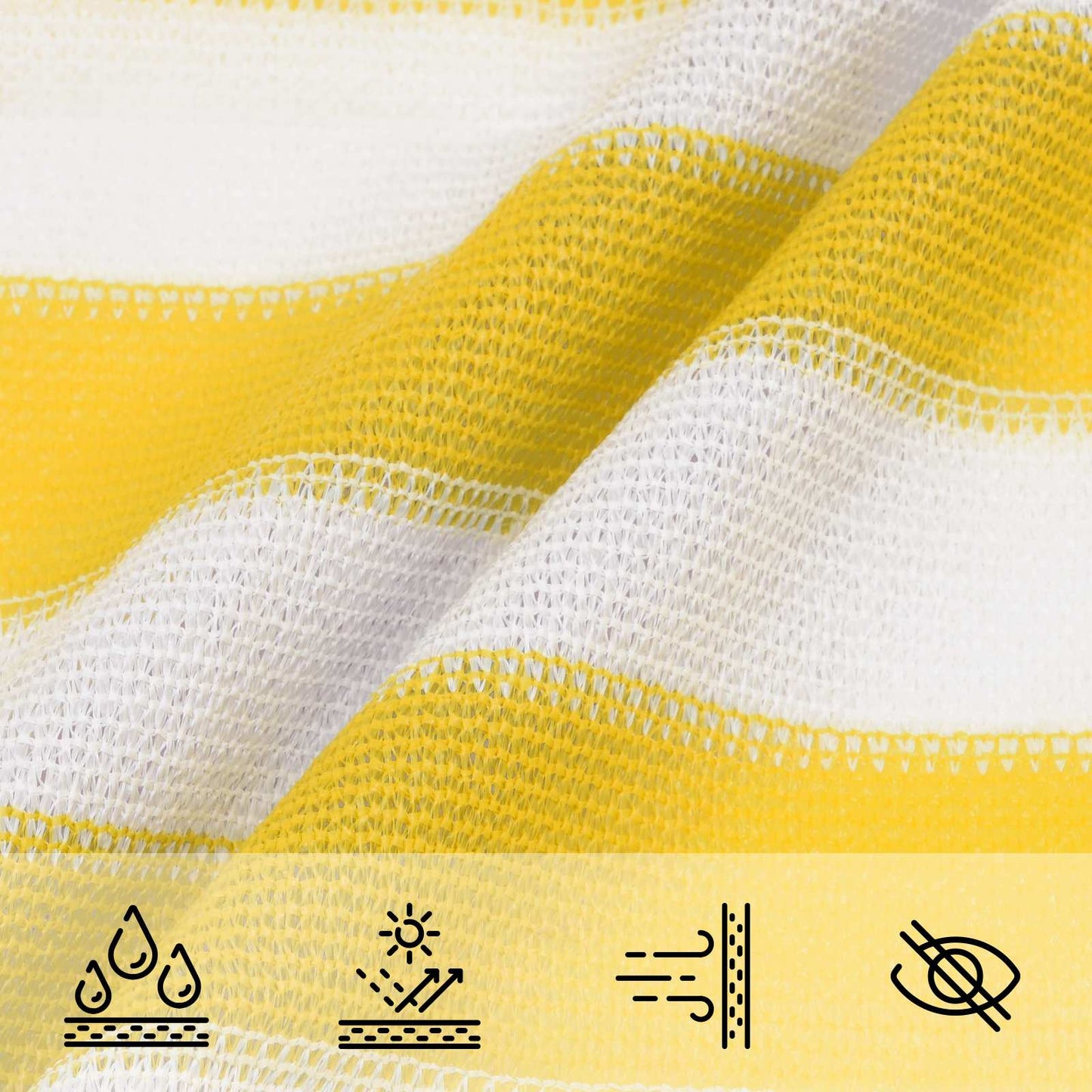 Sunshade Sail 5 x 7 x 7 m HDPE Triangular Yellow and White