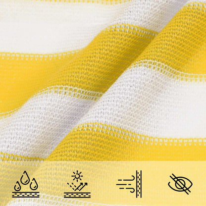 Sunshade Sail 5 x 7 x 7 m HDPE Triangular Yellow and White