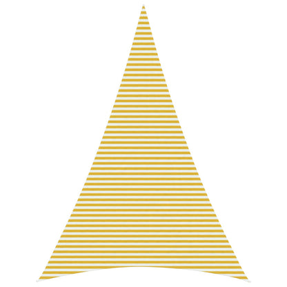 Sunshade Sail 5 x 7 x 7 m HDPE Triangular Yellow and White