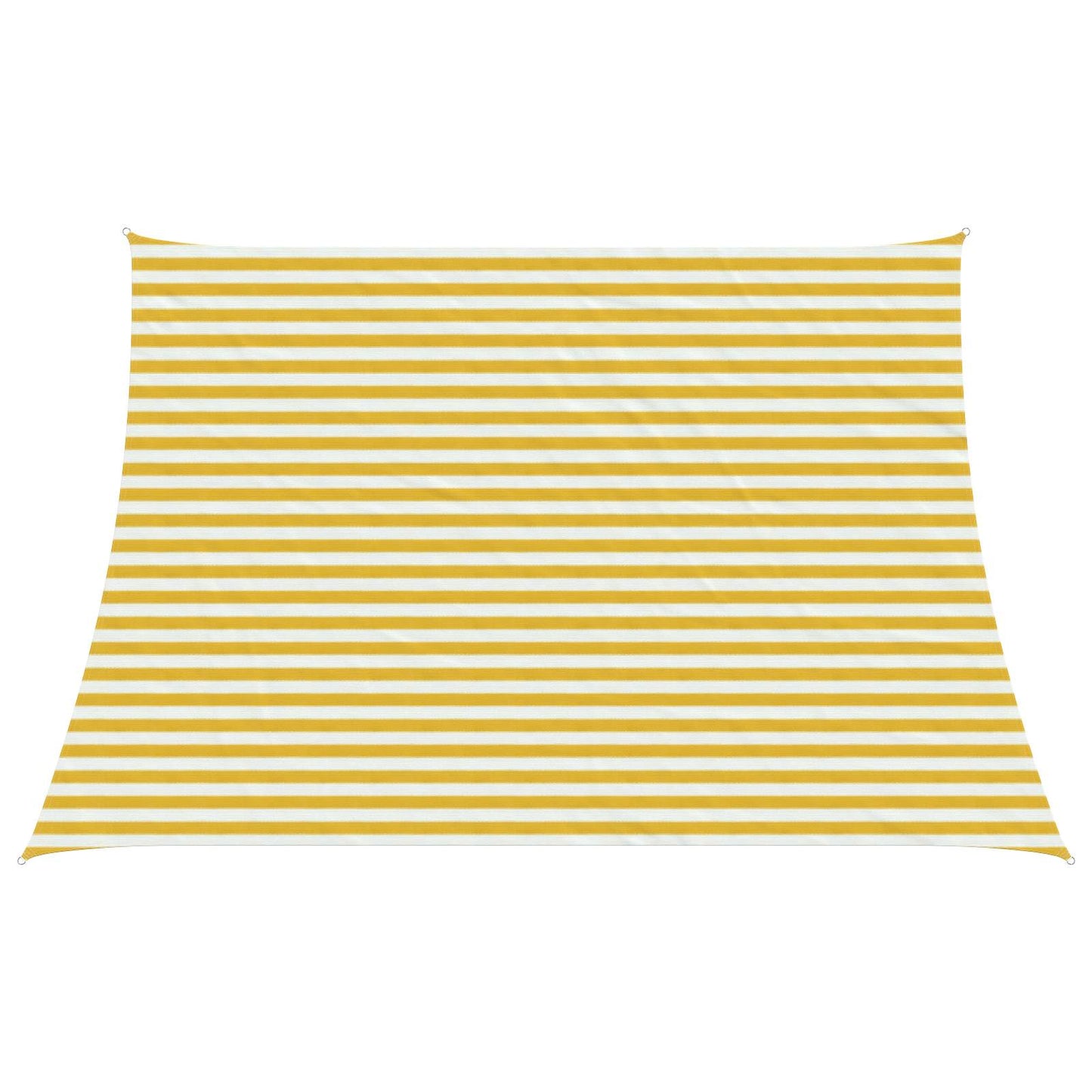 Sunshade Sail Yellow and White 4 / 5 x 3 m HDPE