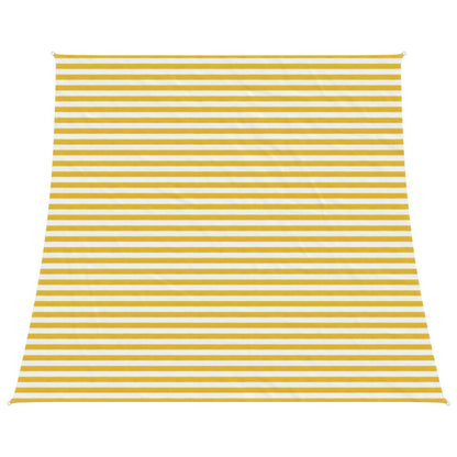 Sunshade Sail Yellow and White 4 / 5 x 4 m HDPE