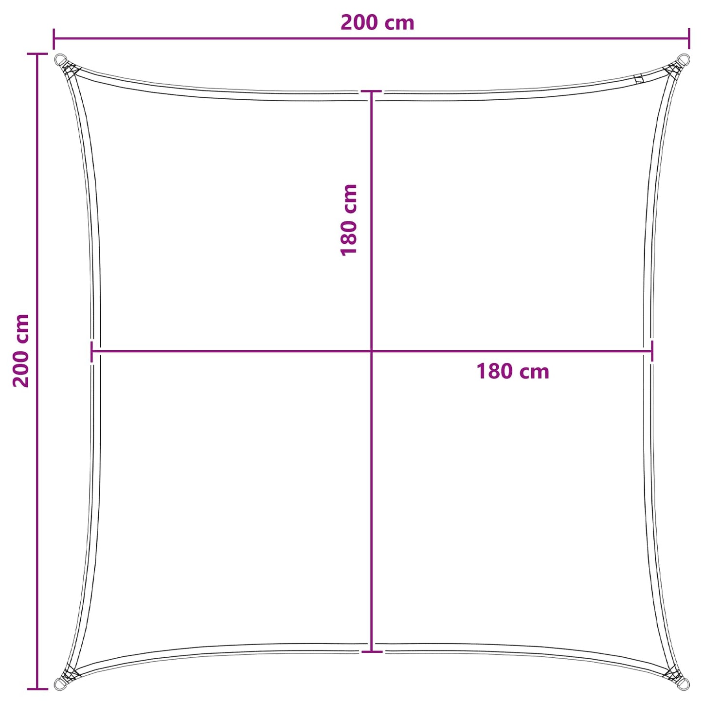 Sunshade Sail Blue and White 2 x 2 m HDPE
