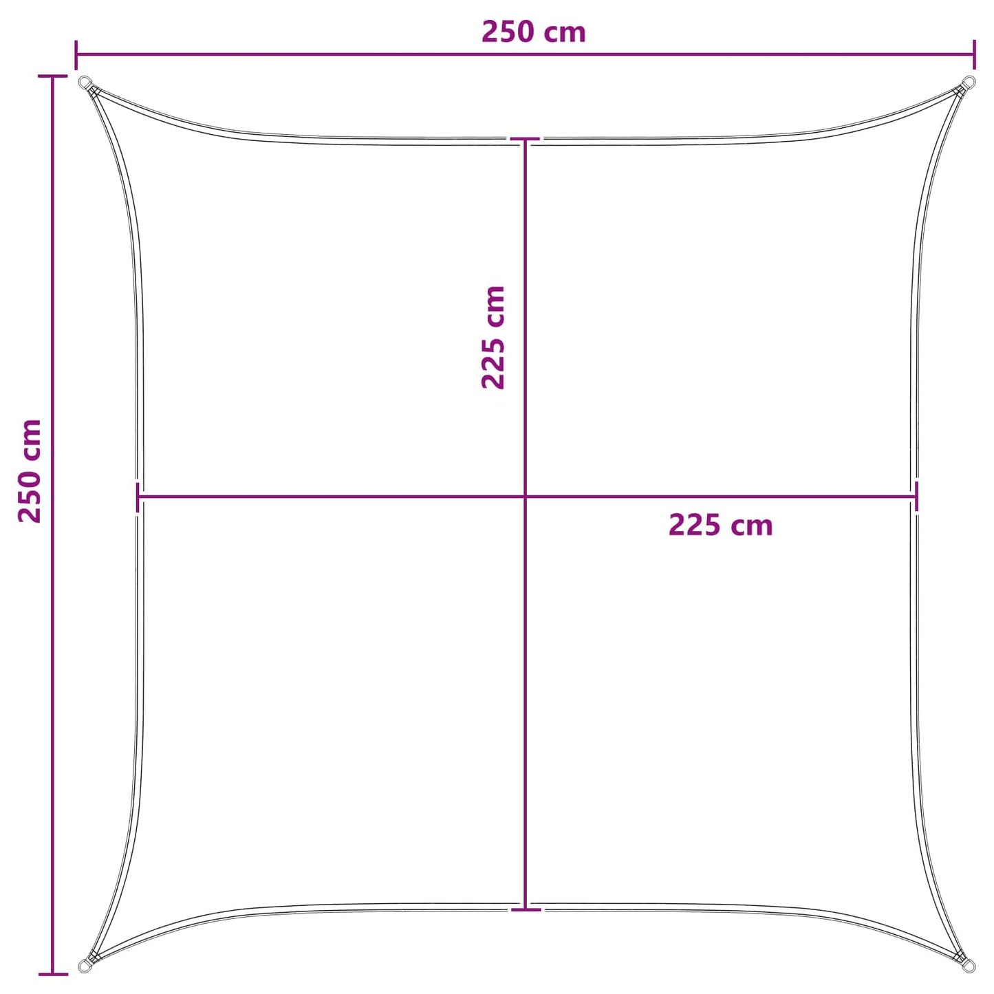 Sunshade Sail Blue and White 2.5 x 2.5 m HDPE