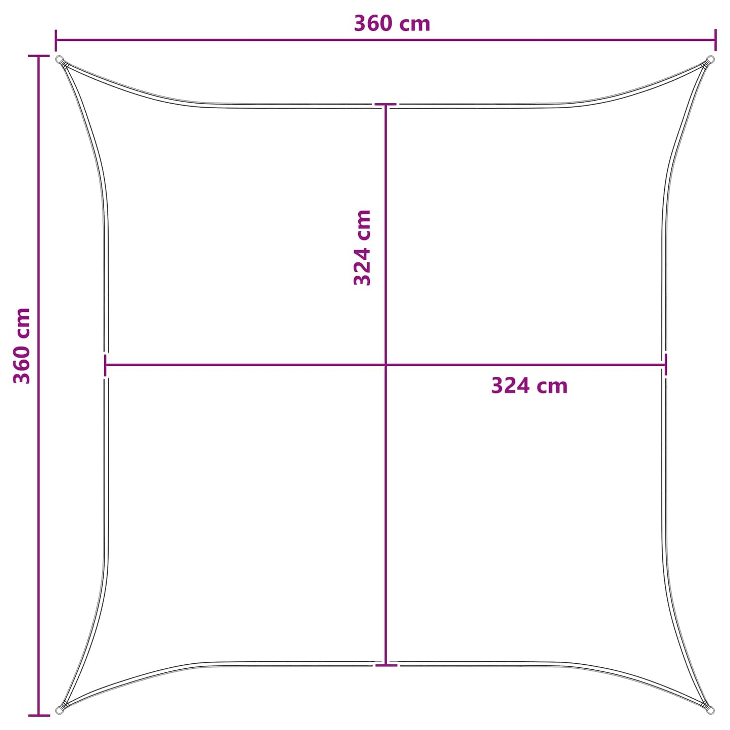 Sunshade Sail Blue and White 3.6 x 3.6 m HDPE