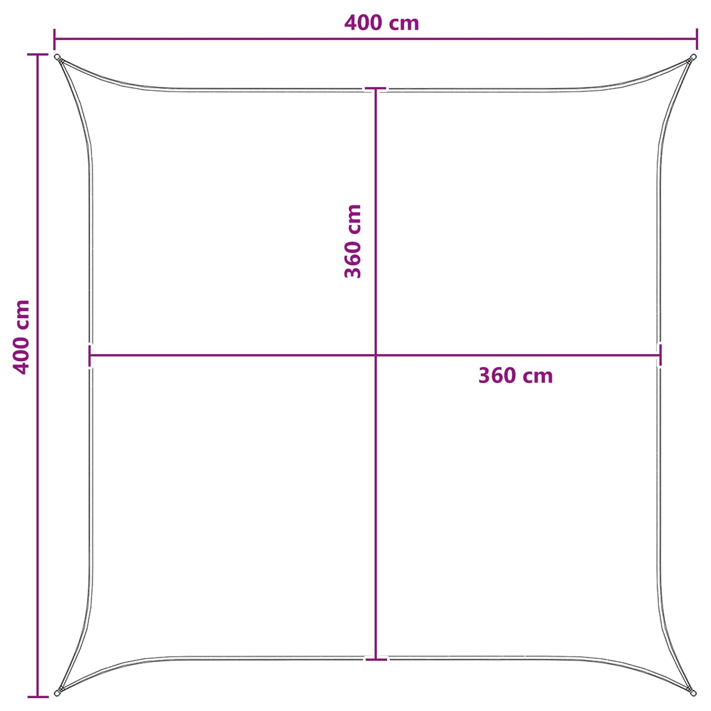 Sunshade Sail Blue and White 4 x 4 m HDPE