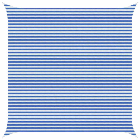 Sunshade Sail Square 5 x 5 m HDPE Blue and White