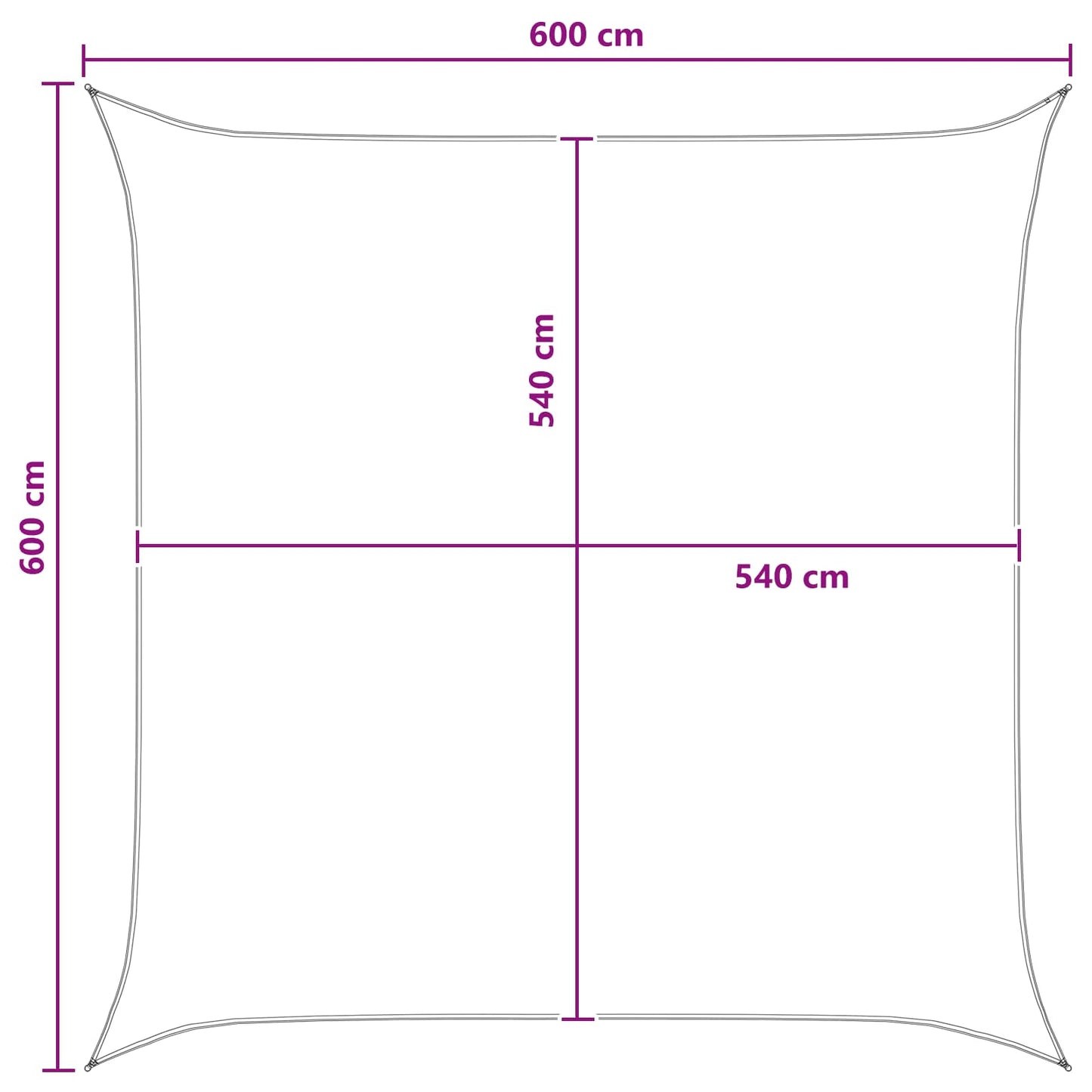 Sunshade Sail Blue and White 6 x 6 m HDPE