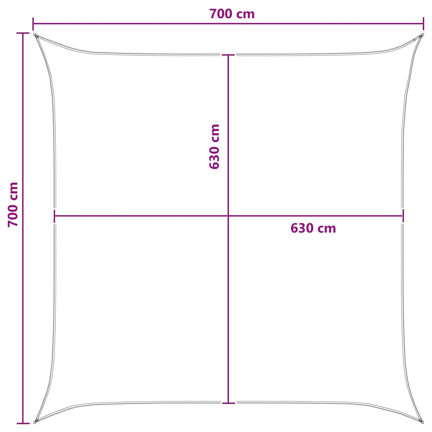 Sunshade Sail Blue and White 7 x 7 m HDPE
