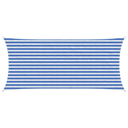 Sunshade Sail Blue and White 2 x 4.5 m HDPE