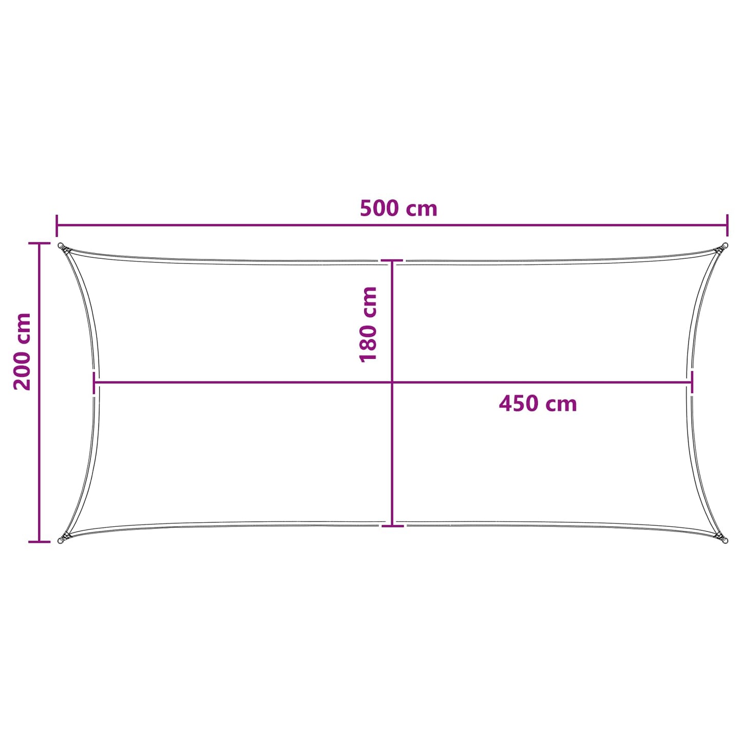 Sunshade Sail Blue and White 2 x 5 m HDPE