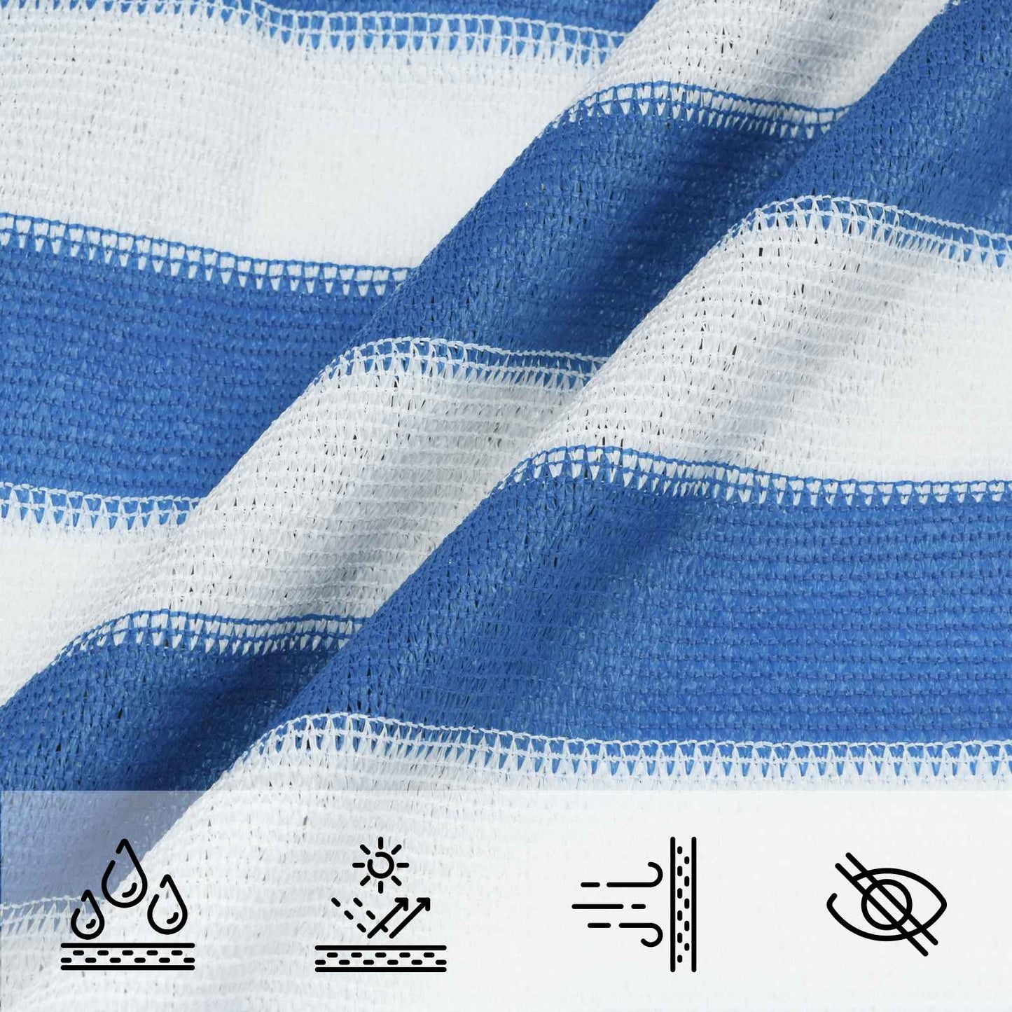 Sunshade Sail Blue and White 2.5 x 3.5 m HDPE