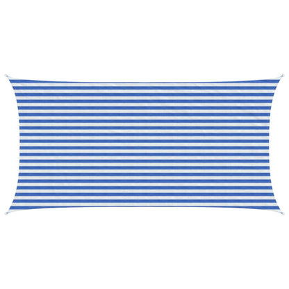 Sunshade Sail Blue and White 2.5 x 6 m HDPE