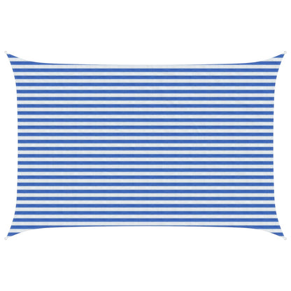 Sunshade Sail Blue and White 3 x 4 m HDPE