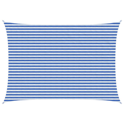 Sunshade Sail Blue and White 3.5 x 4.5 m HDPE
