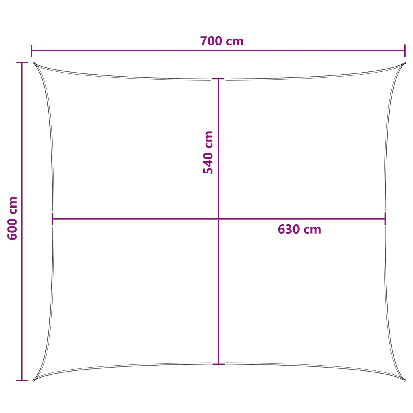 Sunshade Sail Blue and White 6 x 7 m HDPE