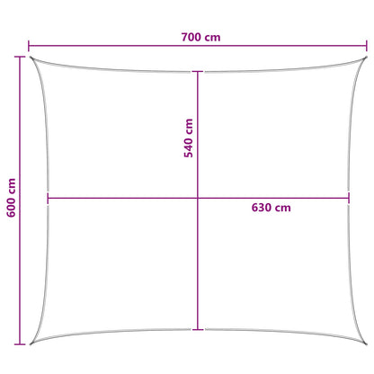 Sunshade Sail Blue and White 6 x 7 m HDPE