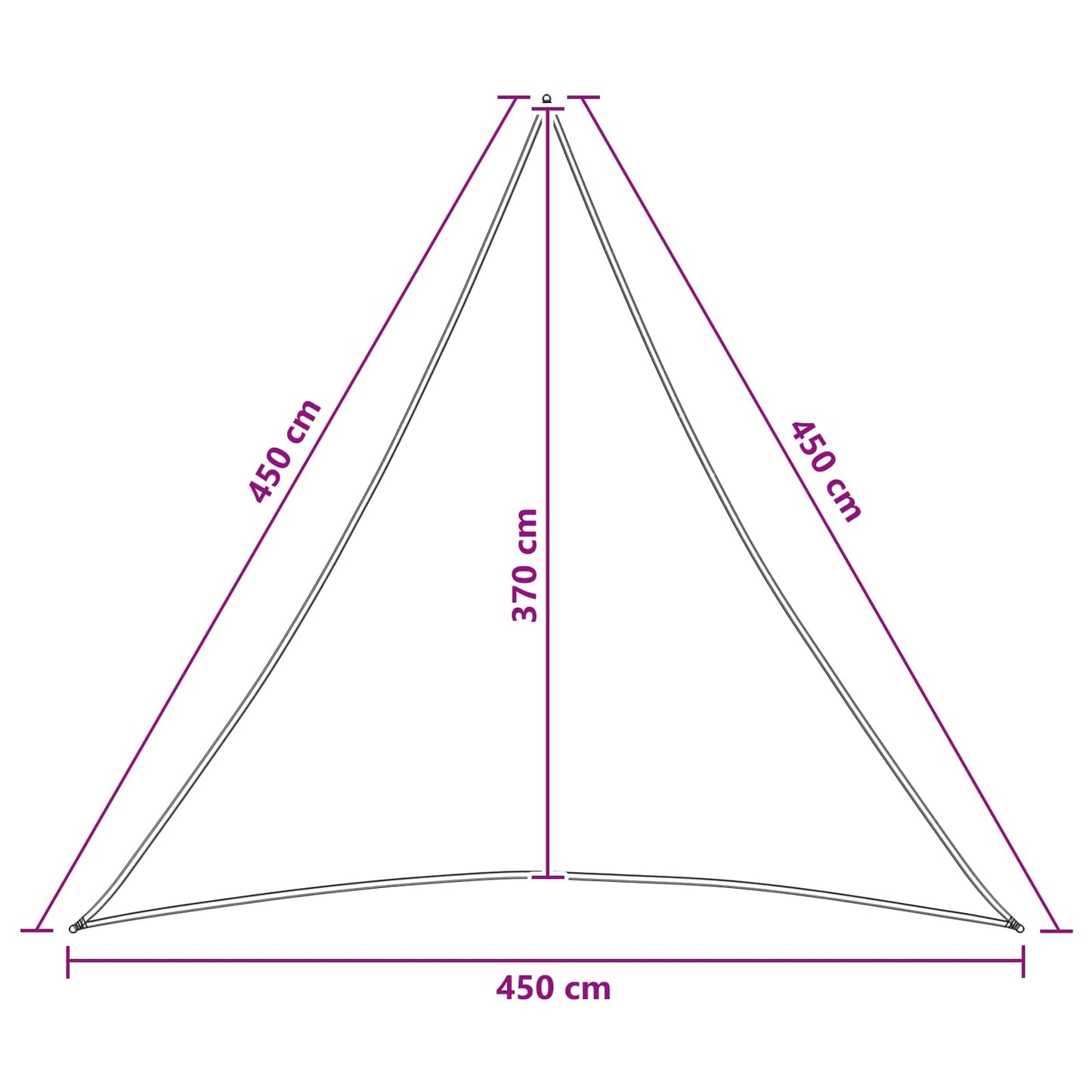 Sunshade Sail 4.5 x 4.5 x 4.5 m HDPE